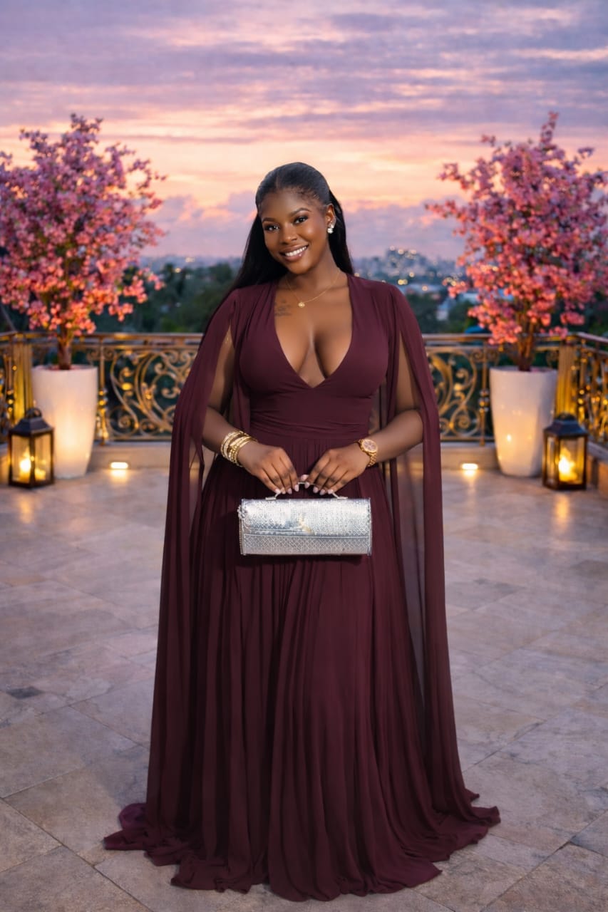 The Alf Boutique - Elegant Long Brown Dress