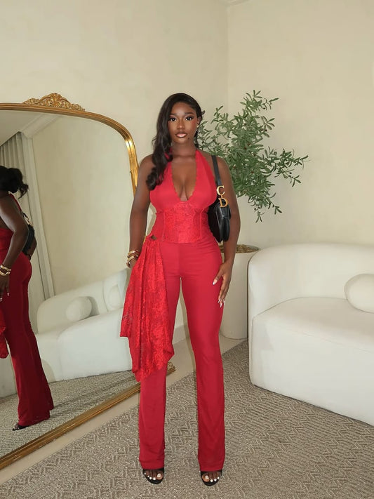 The Alf Boutique - Red Set with Pants