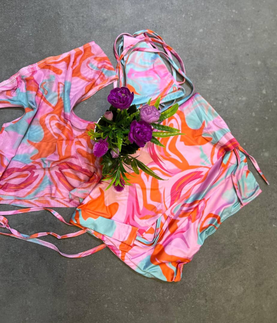 The Alf Boutique - Swim Set with Top & Skirt Cover Up