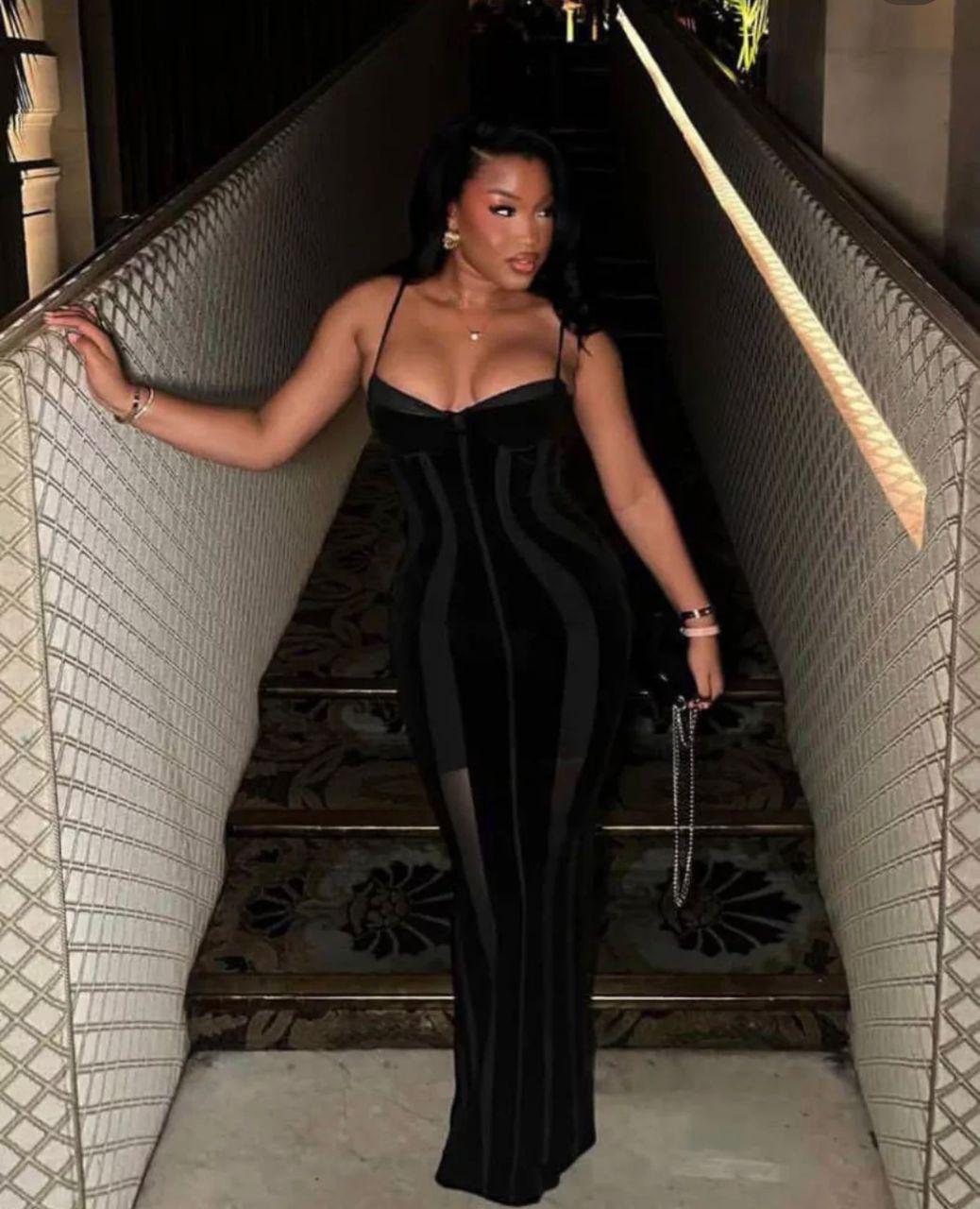 The Alf Boutique -Long Black Corset Dress