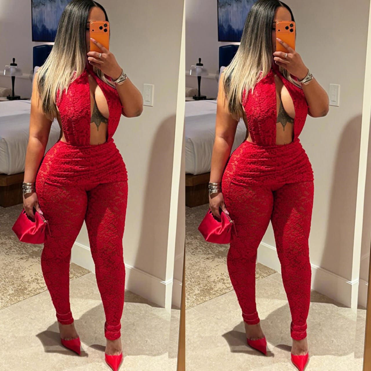 The Alf Boutique - Low cut Laced One Piece