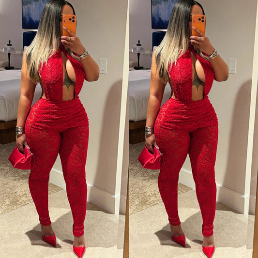 The Alf Boutique - Low cut Laced One Piece