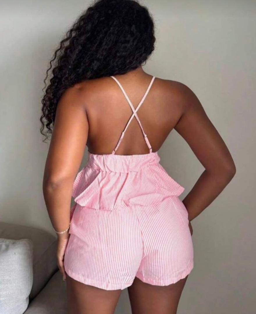 The Alf Boutique - Open Cut Top with Shorts Set
