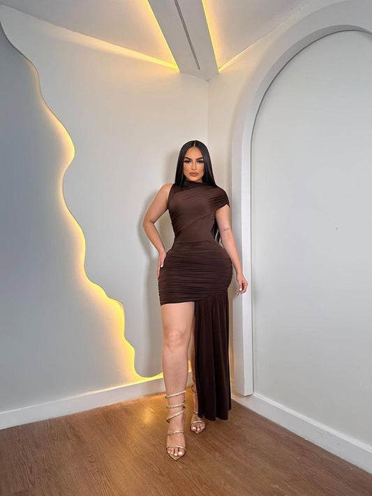 The Alf Boutique - One Shoulder Body Con Mini Dress
