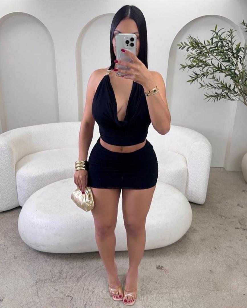 The Alf Boutique - Low Cut Top and Mini Skirt Set