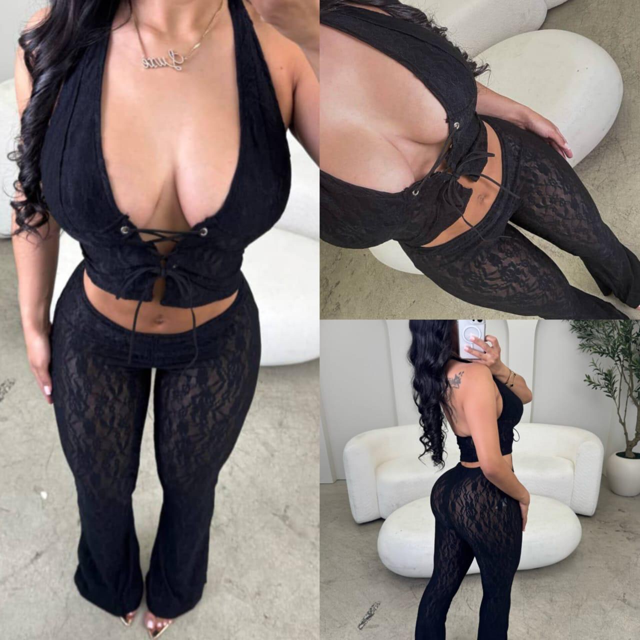 The Alf Boutique - Corset Top with Laced Pant Set