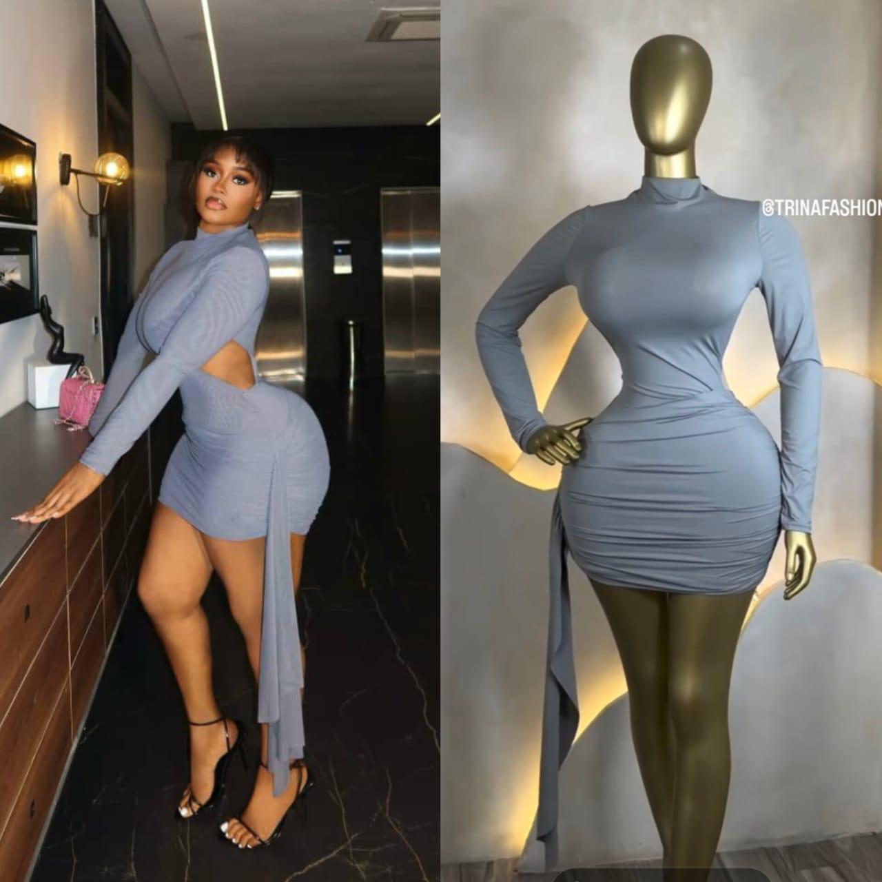 The Alf Boutique - High Neck Open Cut Mini Dress