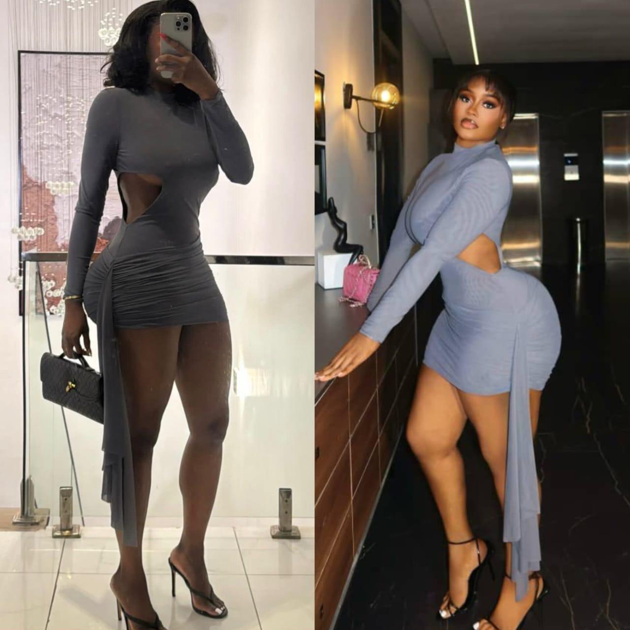 The Alf Boutique - High Neck Open Cut Mini Dress